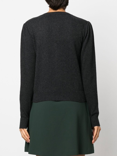 Shop See By Chloé Lace-detail Fine-knit Cardigan In Grau