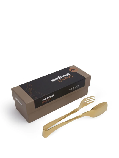 Shop Sambonet Living Serving-tongs In Gold