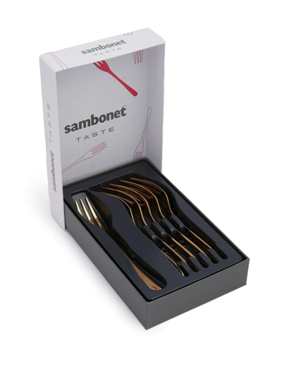 Shop Sambonet Taste Dessert-fork 6-piece Set In Gold