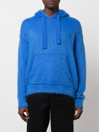 Shop Off-white Arrows Mohair Hoodie In Blue