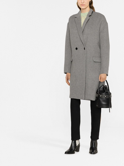 Shop Isabel Marant Efegozi Double-breasted Coat In Grau