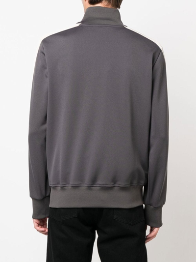 Palm Angels Slim-fit Logo-print Striped Shell Track Jacket In Grey