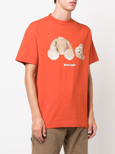 Shop Palm Angels Teddy Bear Print T-shirt In Brown