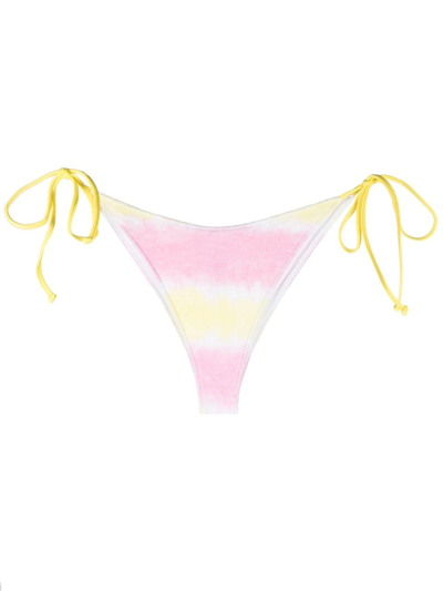 Shop Mc2 Saint Barth Mariella Tie-dye Bikini Bottoms In Gelb