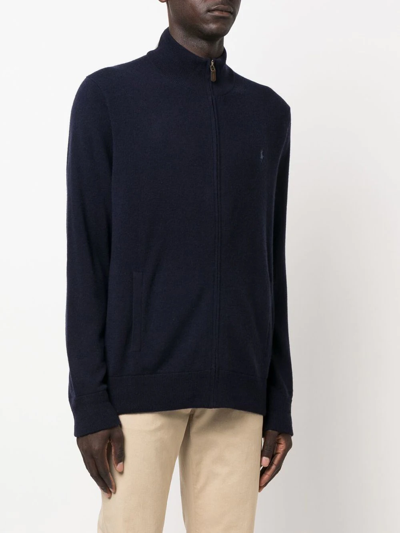 Polo Ralph Lauren Ralph Lauren Cotton Sweater With Zipper Hunter Navy In Blau