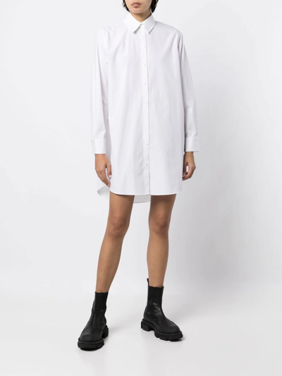 Shop Karl Lagerfeld Logo-print Tunic Shirt In Weiss