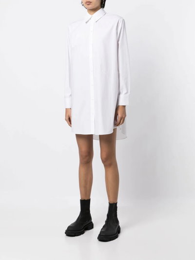 Shop Karl Lagerfeld Logo-print Tunic Shirt In Weiss
