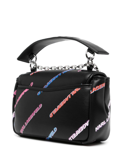 Shop Karl Lagerfeld Mini K/seven Soft Logo-print Crossbody Bag In Schwarz