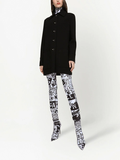 Dolce & Gabbana Single-breasted Button-up Coat In Schwarz