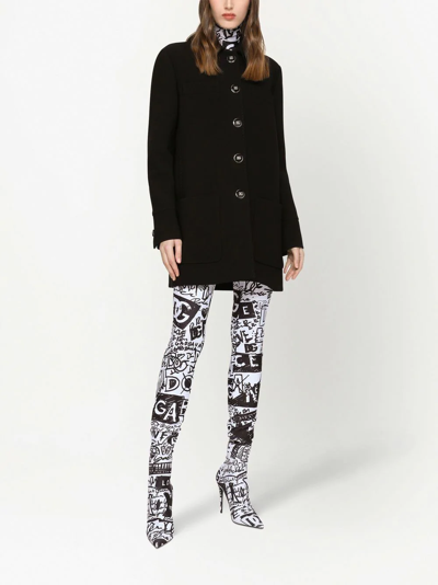 Dolce & Gabbana Single-breasted Button-up Coat In Schwarz
