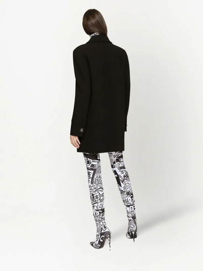 Dolce & Gabbana Single-breasted Button-up Coat In Schwarz