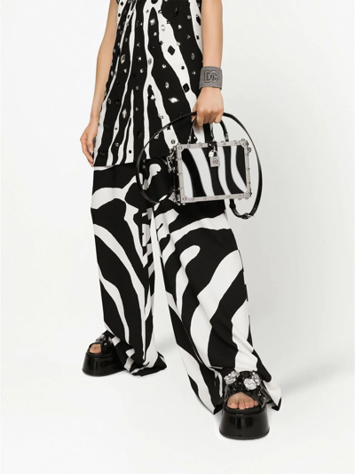 Dolce & Gabbana Dolce Box Zebra-print Top-handle Bag In White