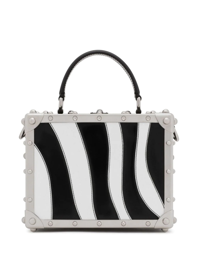 Dolce & Gabbana Dolce Box Zebra-print Top-handle Bag In White
