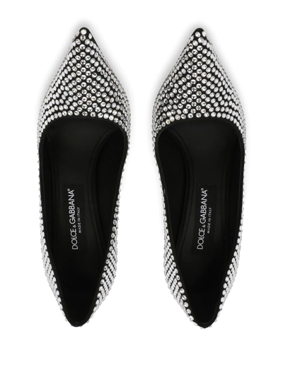 Shop Dolce & Gabbana 105mm Rhinestone-embellished Satin Pumps In Black