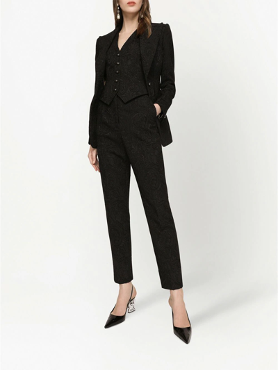 Dolce & Gabbana Ornamental Jacquard Turlington Blazer In Schwarz