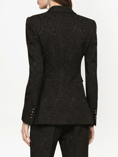 Dolce & Gabbana Ornamental Jacquard Turlington Blazer In Schwarz