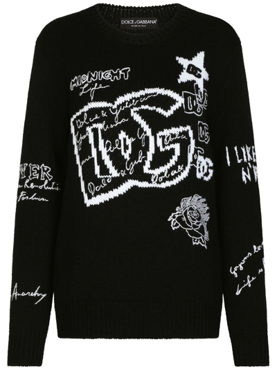 Logo print Crew neck Jumper In Multicolor