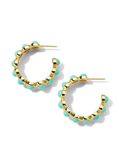 Shop Ippolita 18kt Yellow Gold Lollipop Small Turquoise Hoop Earrings