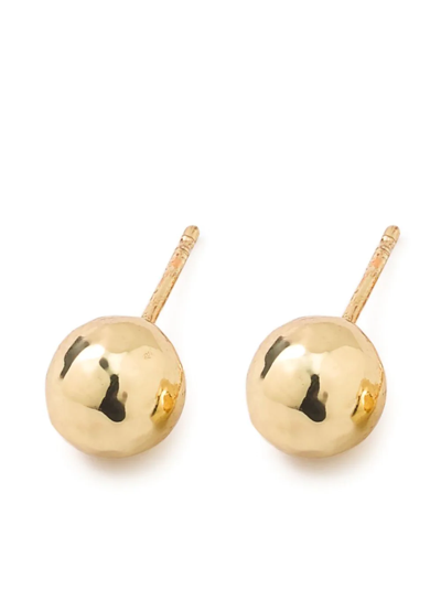 Shop Ippolita 18kt Yellow Gold Classico Small Hammered Ball Stud Earrings