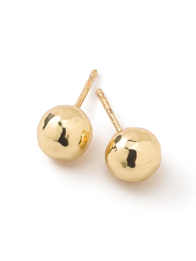 Shop Ippolita 18kt Yellow Gold Classico Small Hammered Ball Stud Earrings