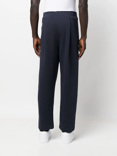 Shop Opening Ceremony Logo-embroidered Straight Trousers In Blau