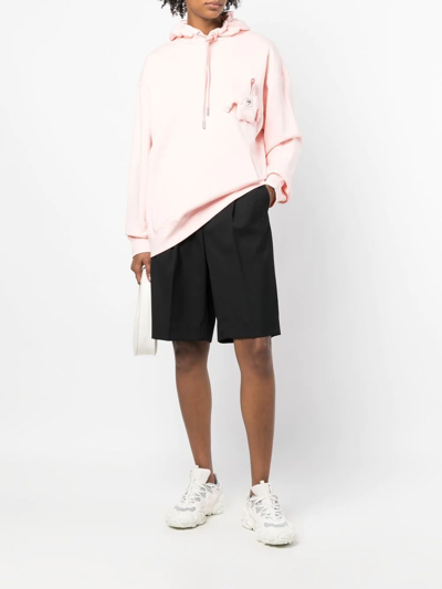 Opening Ceremony Box-logo Rib-trimmed Hoodie In Rosa