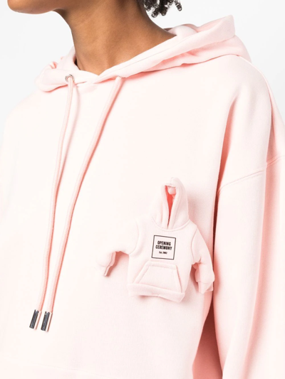 Opening Ceremony Box-logo Rib-trimmed Hoodie In Rosa