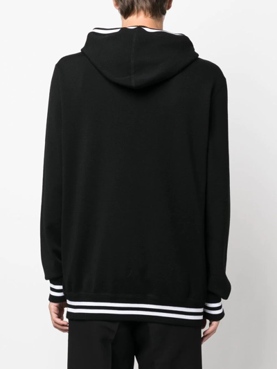 Shop Dolce & Gabbana Logo-print Detail Drawstring Hoodie In Black