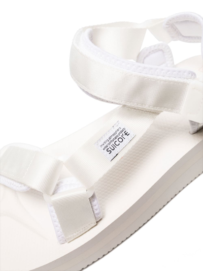 Shop Suicoke Depa-v2po Logo-strap Sandals In Weiss