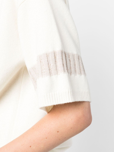 Shop Lorena Antoniazzi Short-sleeve Knitted T-shirt In White