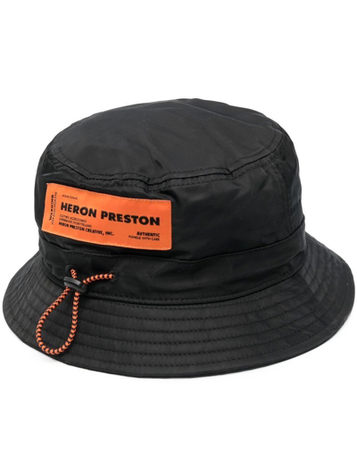 Shop Heron Preston Стиль Embroidered Bucket Hat In Black White
