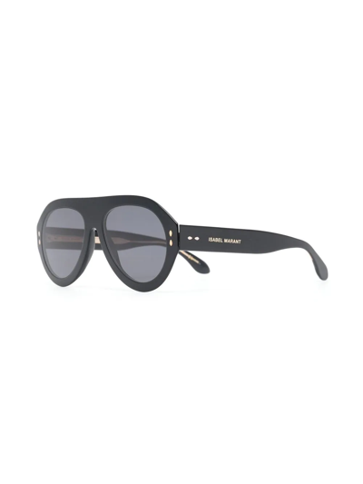 Shop Isabel Marant Eyewear Pilot-frame Sunglasses In Schwarz