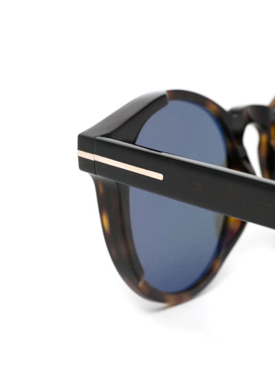 Tom Ford Tortoiseshell-effect Round-frame Sunglasses In Braun