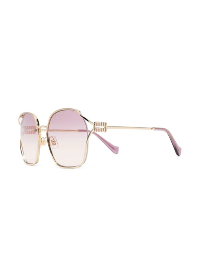 Miu Miu Oversize Square-frame Sunglasses In Gold
