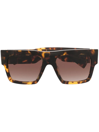 Shop Miu Miu Mu10ws Square-frame Sunglasses In Braun