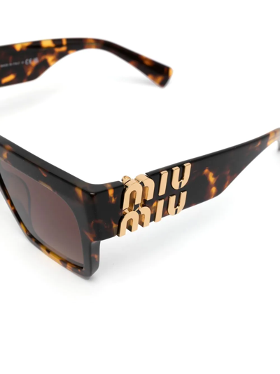 Miu Miu Mu10ws Square-frame Sunglasses In Braun
