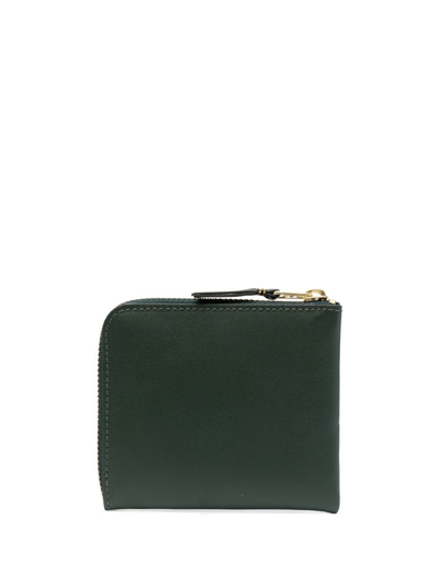 Comme Des Garçons Leather Wallet In Grün