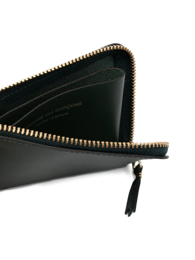 Comme Des Garçons Leather Wallet In Grün