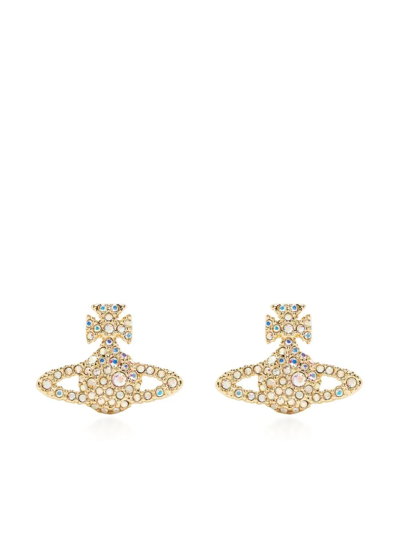 Shop Vivienne Westwood Grace Bas Relief Stud Earrings In Gold