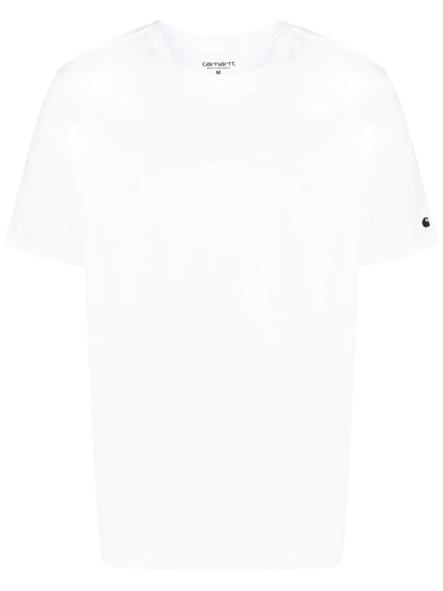 Shop Carhartt Logo-print Cotton T-shirt In Weiss