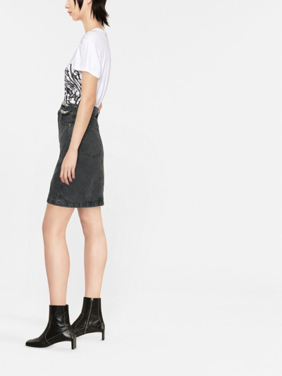 Shop Jw Anderson Chain Link Detail Denim Skirt In Black