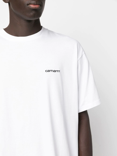 Shop Carhartt Logo-print Cotton T-shirt In Weiss