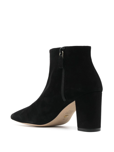 Stuart Weitzman Sue 75mm Suede Boots In Schwarz