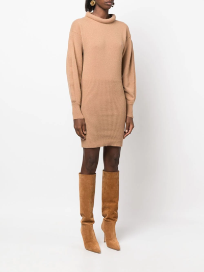 Shop Federica Tosi Knitted Sweater Dress In Nude