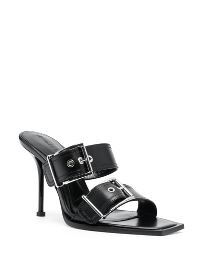 Shop Alexander Mcqueen Buckle-detail Sandals In Schwarz