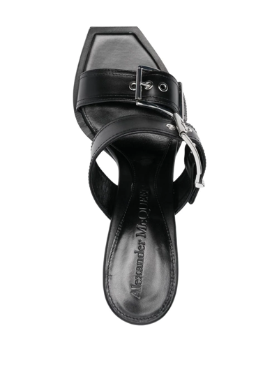 Shop Alexander Mcqueen Buckle-detail Sandals In Schwarz