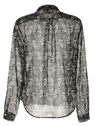 Forte Forte Abstract-print Cotton-silk-blend Shirt In Grün | ModeSens
