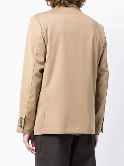 Rito Structure Double-breasted Fitted Blazer In Brown