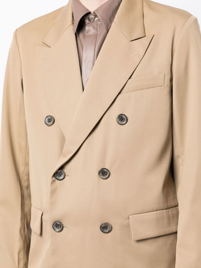 Shop Rito Structure Double-breasted Fitted Blazer In Brown