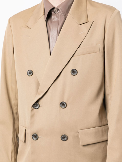 Rito Structure Double-breasted Fitted Blazer In Brown
